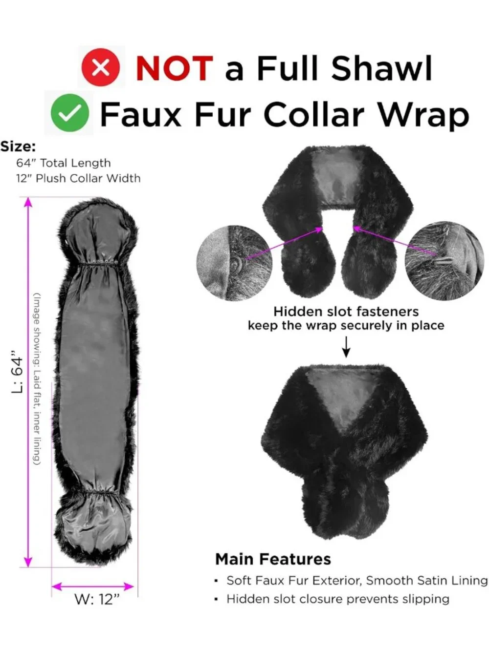 Cozy Faux Fur Collar Scarf for Women - Stylish Neck Shrug for Fall & Winter